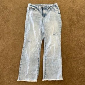 Women's Size 1/25 Rewash Raw Hem Ripped knee Straight Leg Jean